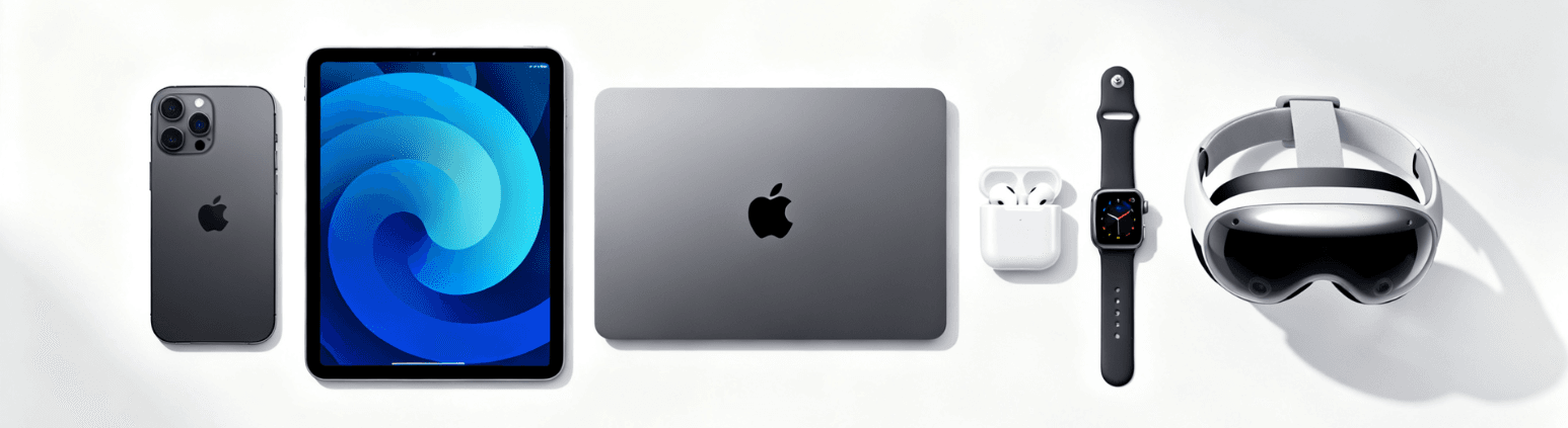 Comein banner Apple product collection iphone Macbook